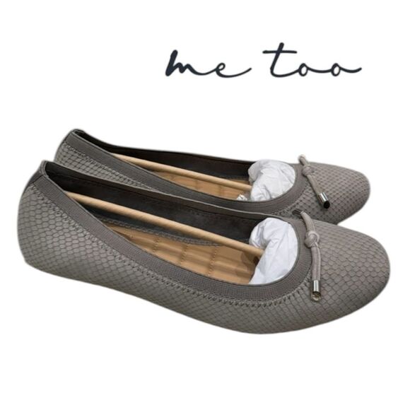 New Me Too Women's Kayla Textured Snake Wet Cement Slip-on Flats 11 - Picture 2 of 7